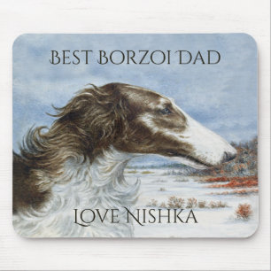 Tapis De Souris Meilleur Papa Borzoi Personnalisé