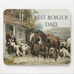 Tapis De Souris Meilleur Papa Borzoï Personnalisé