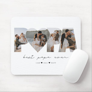 Tapis De Souris Meilleur Papa Ever 4 Photo Collage pour papa ou gr