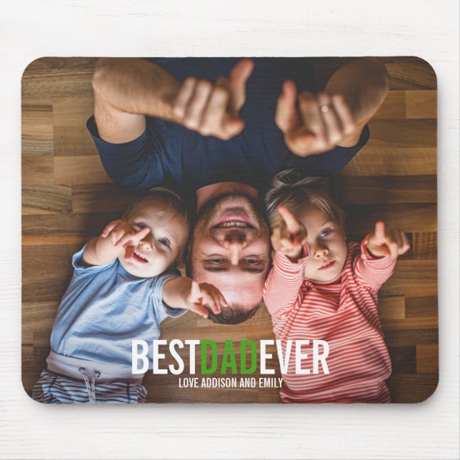 Tapis De Souris Meilleur papa jamais Fête des pères photo Mousepad (Devant)