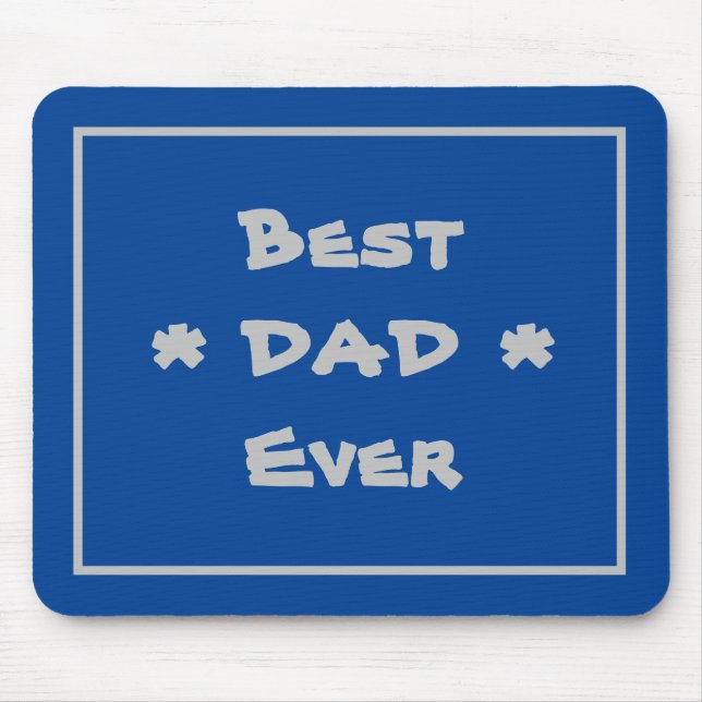 Tapis De Souris Meilleur Papa Jamais Simple Élégant Moderne Bleu & (Devant)