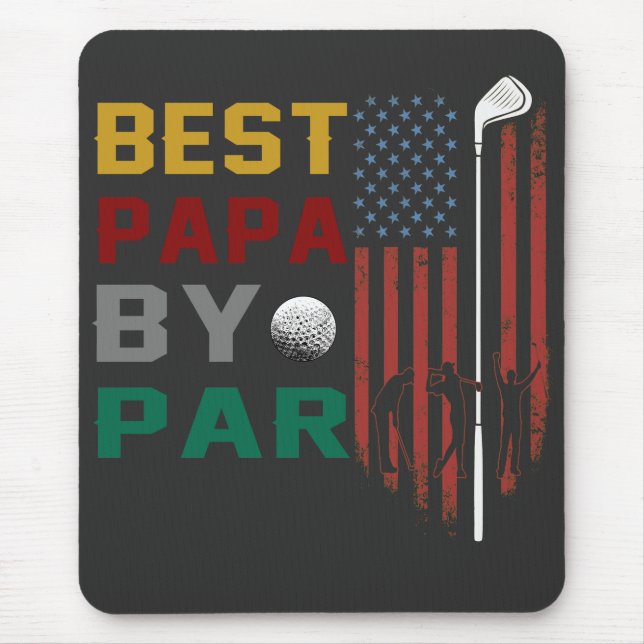 Tapis De Souris meilleur papa par par golf T-Shirt (Devant)