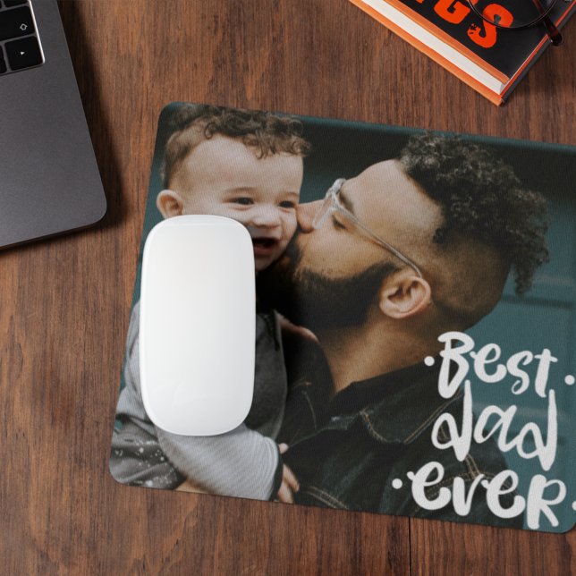 Tapis De Souris Meilleur papa personnalisé Fête des pères photo ca (Créateur téléchargé)