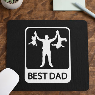 Tapis De Souris Meilleur papa - Silhouette amusante du père qui a