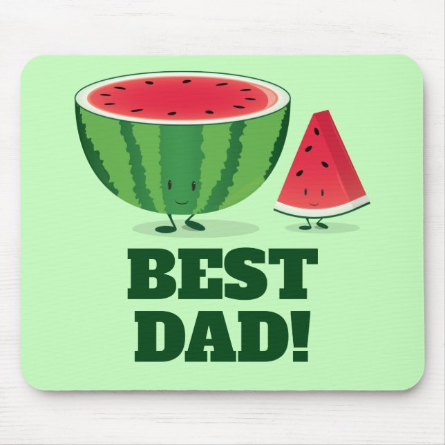 Tapis De Souris Meilleur papa Watermelon Fruit Melon Caractères de (Devant)