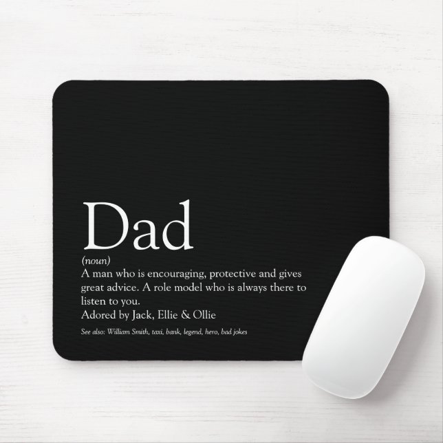Tapis De Souris Meilleur Père Papa Papa Père Définition Noir (Avec souris)