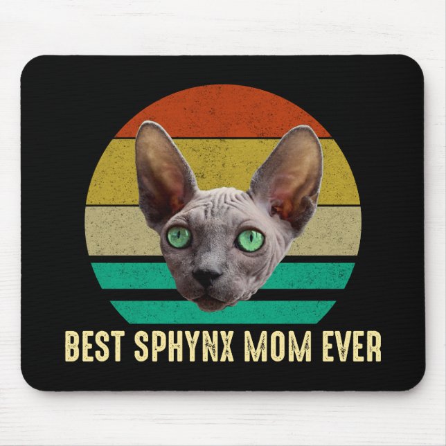 Tapis De Souris Meilleur Sphynx Maman jamais (Devant)