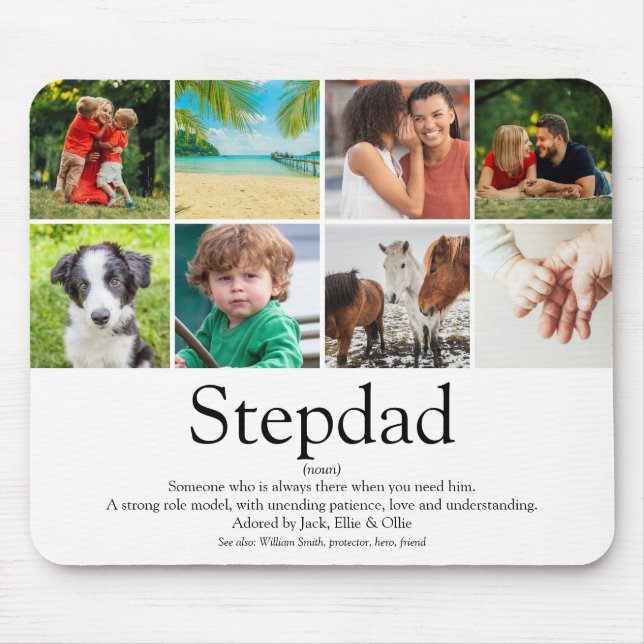 Tapis De Souris Meilleur Stepdad Stepdad au monde Définition 8 Pho (Devant)