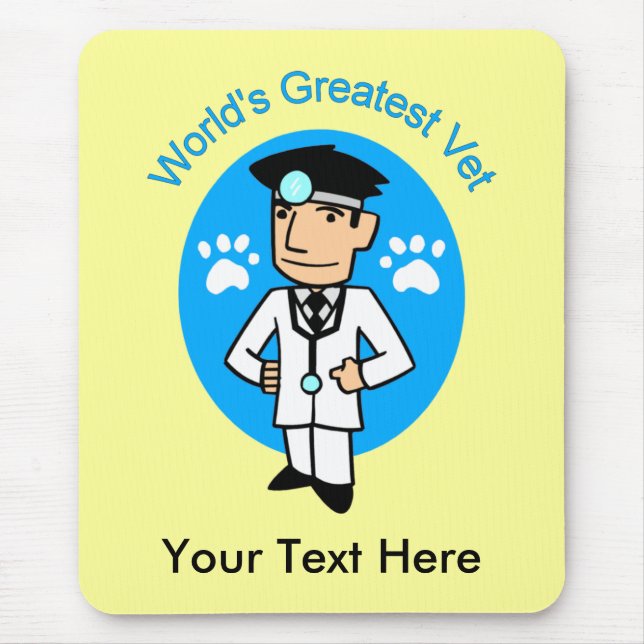 Tapis De Souris Meilleur Vet au monde personnalisé Mousepad (Devant)