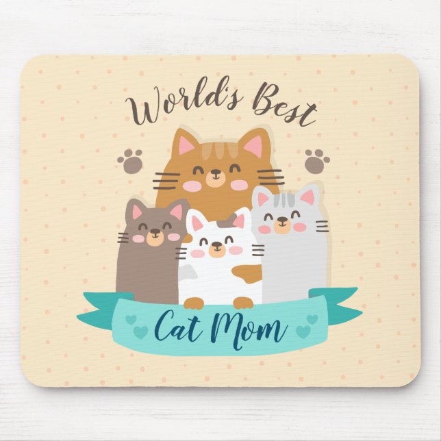 Tapis De Souris Meilleure maman chatte du monde - Cute Kittens (Devant)