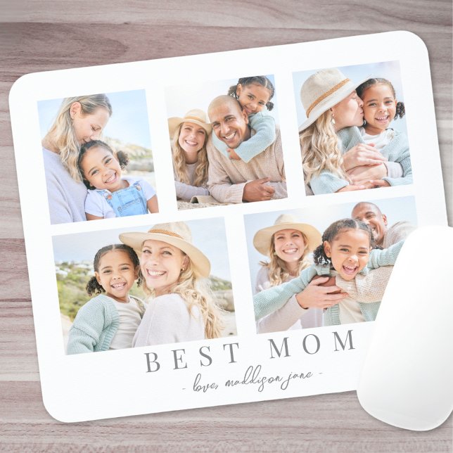 Tapis De Souris Meilleure maman Photo personnalisée Famille Collag (Best Mom Custom Photo Family Collage Mouse Pad )