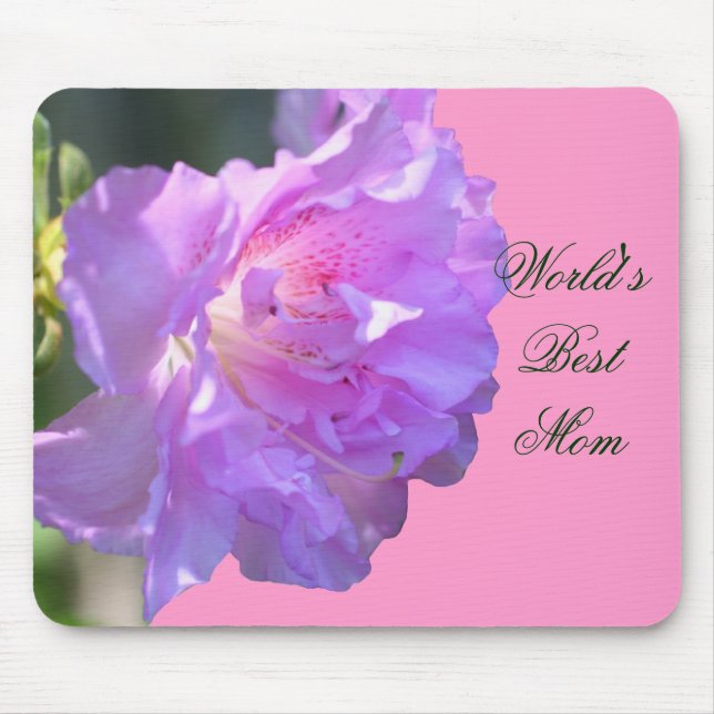 Tapis De Souris Meilleure maman Rose Azalea Fleur Photo Mousepad (Devant)