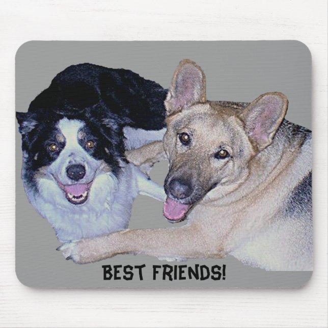 Tapis De Souris Meilleurs amis Bordure Collie & Berger allemand (Devant)