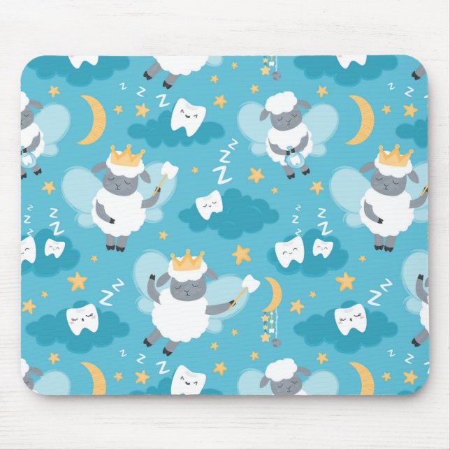 Tapis De Souris Mélange Mouton Fée Dentiste Hygiéniste (Devant)