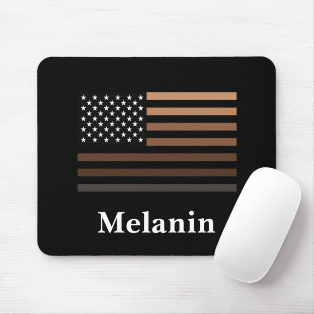 Tapis De Souris Melanin African American USA Drapeau Histoire noir (Avec souris)