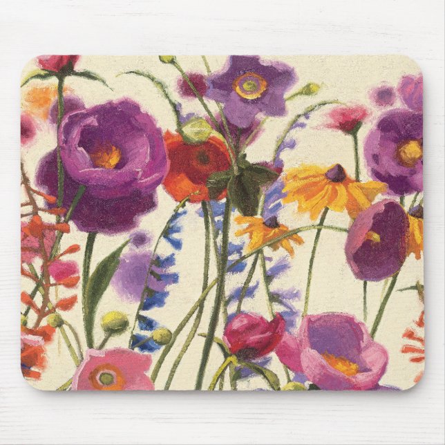 Tapis De Souris Mélodie pourpre et orange de pavot (Devant)