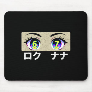 Tapis De Souris Mème amusant Six Sept 6 et 7 dans les yeux d'anime