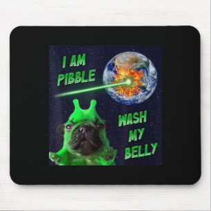 Tapis De Souris Mème de chien Alien Bble Drôle Brainrot Espace Je