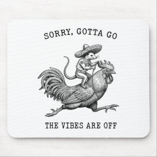 Tapis De Souris Mème de l'opossum montant un poulet Désolé Vibes A
