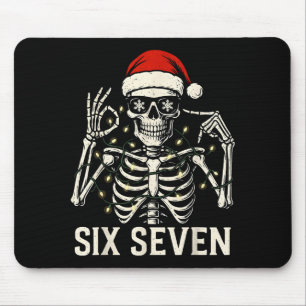 Tapis De Souris Mème de squelette avec chapeau de Père Noël pour h