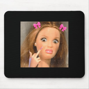 Tapis De Souris Mème de visage de poupée dégoûtant drôle