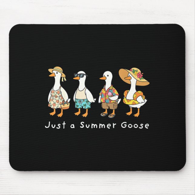 Tapis De Souris Mème drôle d'un oie d'été en vacances à la plage h (Devant)