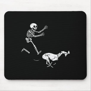 Tapis De Souris Mème drôle Greyhound squelette courant Halloween 