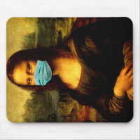 Mème Drôle. Masque pour le visage. Mona Lisa en qu