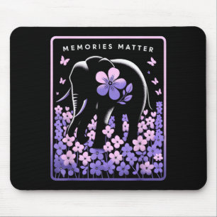 Tapis De Souris Mémoires Éléphant Violet Alzheimer Sensibilisation