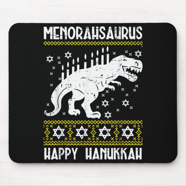 Tapis De Souris Menorahsaurus Happy Hanukkah Dino Chanukah Toddler (Devant)