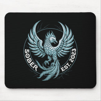Tapis De Souris Mens funny sober est 2023 aa recovery mom since