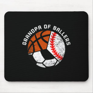 Tapis De Souris Mens Grand-Père De Byllers Fun Bysebyll Soccer Bys
