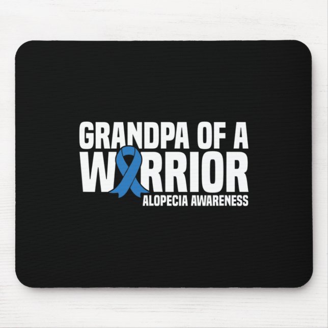 Tapis De Souris Mens Grand-père d'un guerrier Bleu Ruban Alopecia  (Devant)
