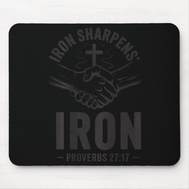 Tapis De Souris Men's Iron Sharpens Iron Proverbs 27 7 Christian G (Devant)