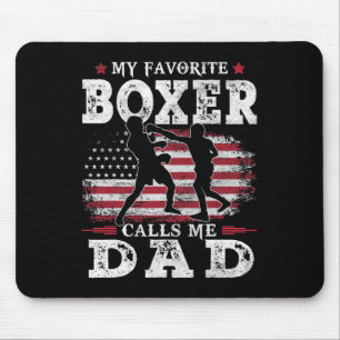 Tapis De Souris Mens My Favori Boxer M'Appelle Papa Usa Drapeau Fa