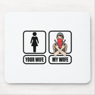 Tapis De Souris Mens Your Femme - My Wife Tattoo _ Guns - Pères D