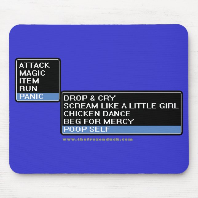 Tapis De Souris Menu de bataille de 8 bits RPG (Devant)