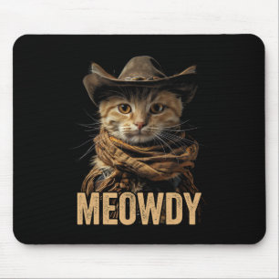 Tapis De Souris Meowdy Chat Chemise Meowdy Cowboy Chat Pays Ouest