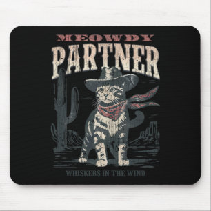Tapis De Souris Meowdy Partner Cowboy Chat Vintage