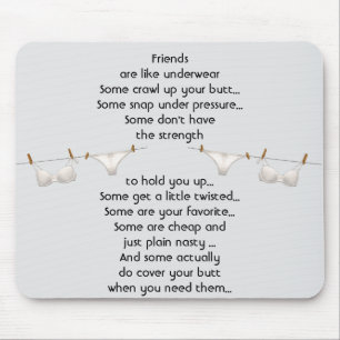 Tapis De Souris Merci l'ami sont comme le sous-vêtement Citation a
