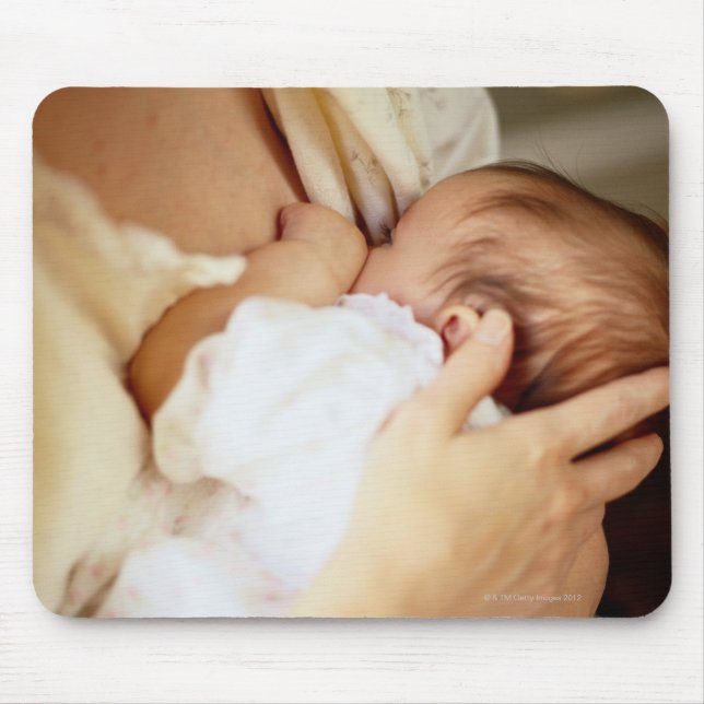 Tapis De Souris Mère allaitant bébé fille (1-3 mois) (Devant)