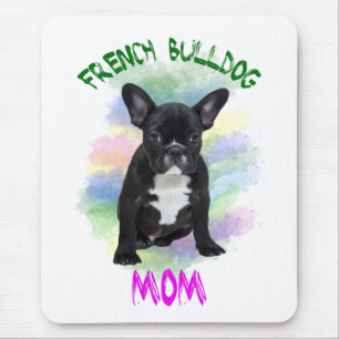 Tapis De Souris Mère Bouledogue Français Peinture à l'huile Aquare