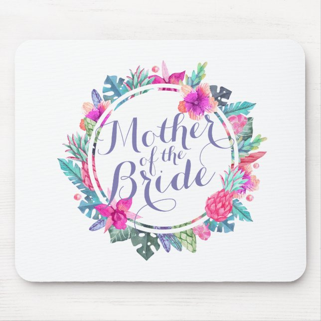 Tapis De Souris Mère du mariage tropical | Mousepad de jeune (Devant)