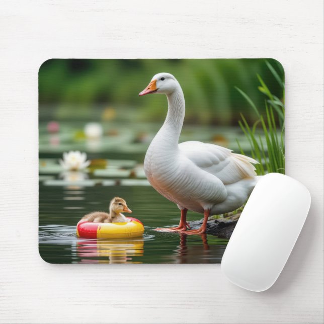 Tapis De Souris Mère Oie Avec Bébé Gosling (Avec souris)