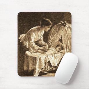 Tapis De Souris Mère vintage et bébé