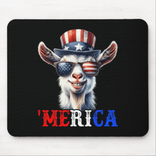 Tapis De Souris Merica Chèvre Patriotique 4 juillet Drôle Enfants 