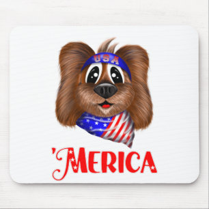 Tapis De Souris Merica mignon chien, Patriotique Pup