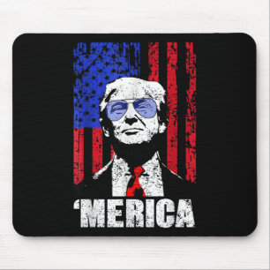 Tapis De Souris Merica Trump 4 juillet heureux Trump Drapeau améri