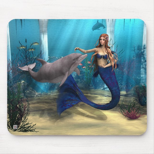 Tapis De Souris Mermaid et Dolphin (Devant)
