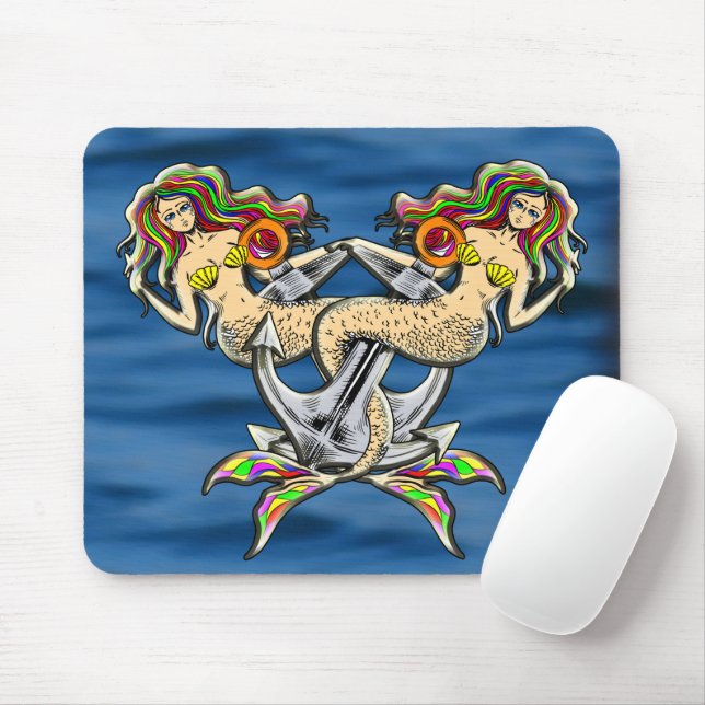 Tapis De Souris Mermaids - Design nautique pour les amoureux des o (Avec souris)